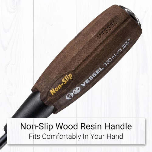 Screwdriver Set Screw Unscrew Vessel 120057 10pce Wood Resin Thru Tang Non Slip - Picture 3 of 8