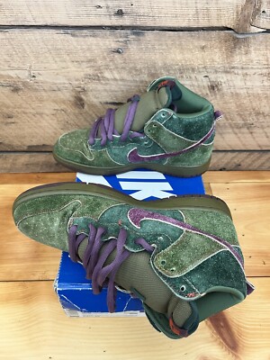 Size 9.5 - Nike SB Dunk High Premium Skunk 4/20 Green/Purple