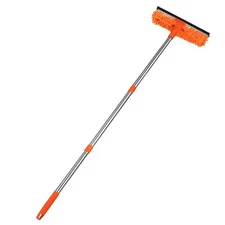 Professional 2 in 1 Squeegee Window Squeegee with 51 inch Long Handle，Che