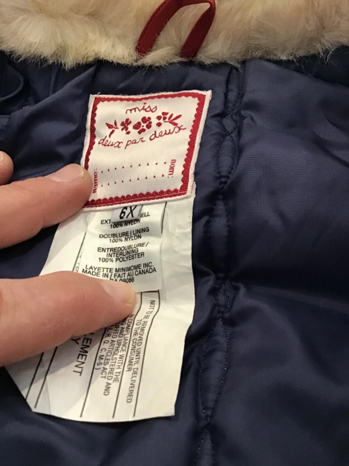 Niñas BOUTIQUE DEUX PAR DEUX Talla 6x CHAQUETA AZUL INVIERNO FORRADA CAPUCHA EXTRAÍBLE Foto 4 de 4