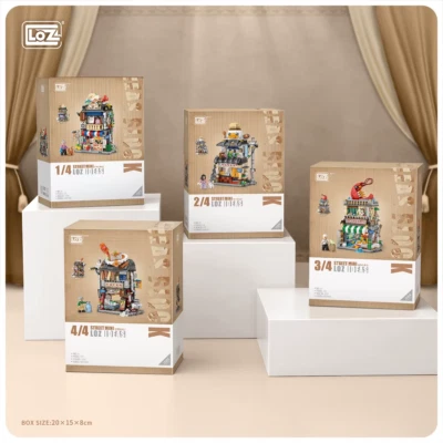 LOZ IDEAS mini 1290 + 1291 + 1292 + 1293 chinese street food - mit Box