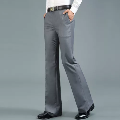 Herren Glockenunterhose Vintage 60er 70er Jahre Flare formelle Kleidhose schmale Passform - Bild 16 von 25