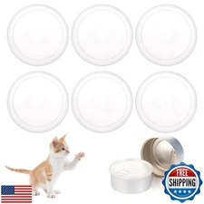 KALIONE 6 Pcs Dog Food Can Covers Lids - 75 mm Reusable Can Covers for Canned
