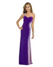 Blush Prom Dress Formal Evening Gown Style 9772 Amethyst/Nude Size 4