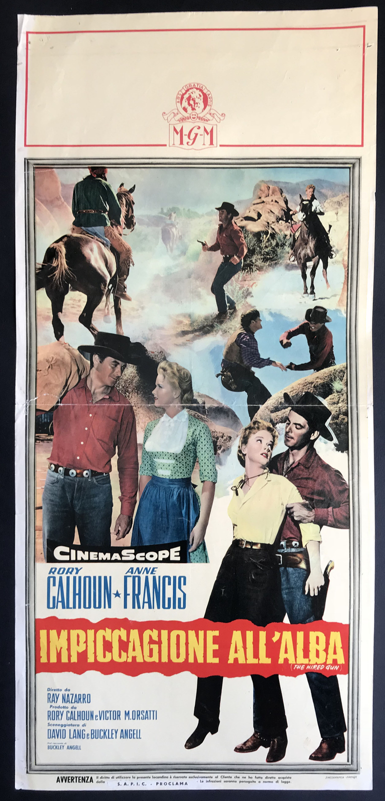 Locandina originale film Impiccagione all'alba (1957) - Regia di Ray Nazarro