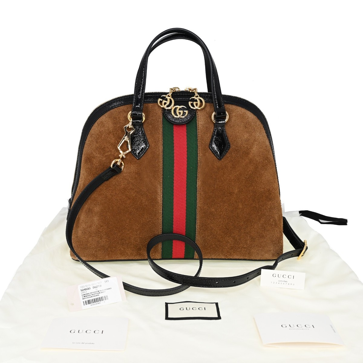 New Authentic Gucci 524533 Ophidia Suede Top Handle Satchel New Authentic Gucci 524533 Ophidia Suede Top Handle Satchel