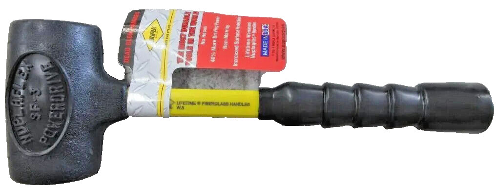 Nupla Nuplaflex Powerdrive Dead Blow Hammer SF-3 Fiberglass Handle USA 10035