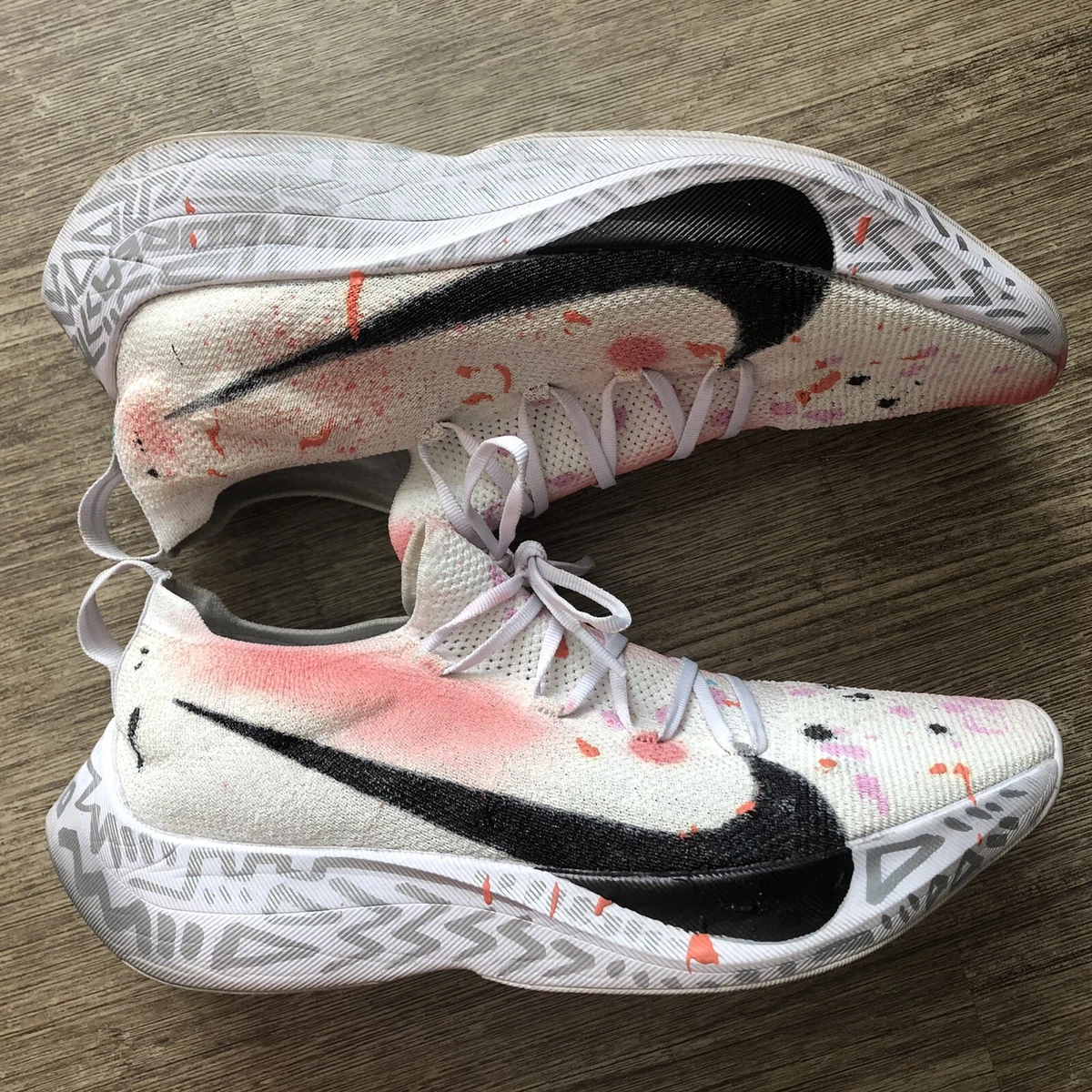 Nike Street Flyknit 2018 US 11 Mens Off White Custom Art RARE of 1 | eBay