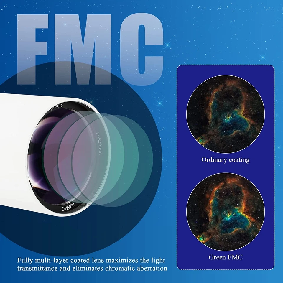 SVBONY SV48P Telescope - 90mm Aperture F5.5 Refractor OTA - Deep Sky Astrophotog - Image 4 of 4