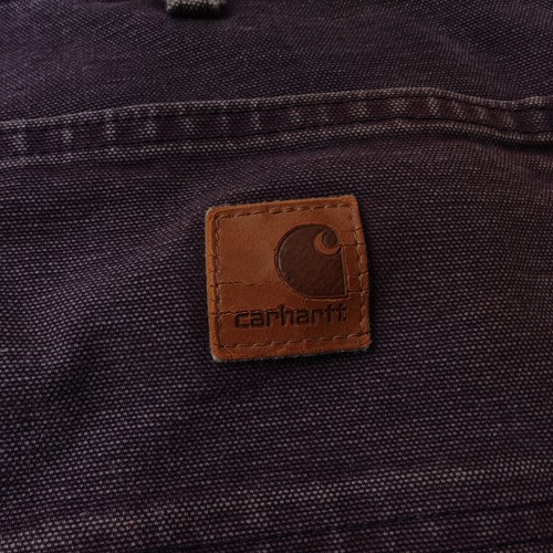 Vintage Carhartt Purple Canvas Carpenter Pants Size 33x30 Leather Patch Rare B11 - Picture 7 of 21
