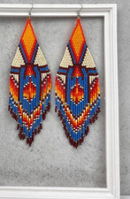 Handmade Seed Bead Fringe Earrings - Long Tassel Beaded Jewelry for Women