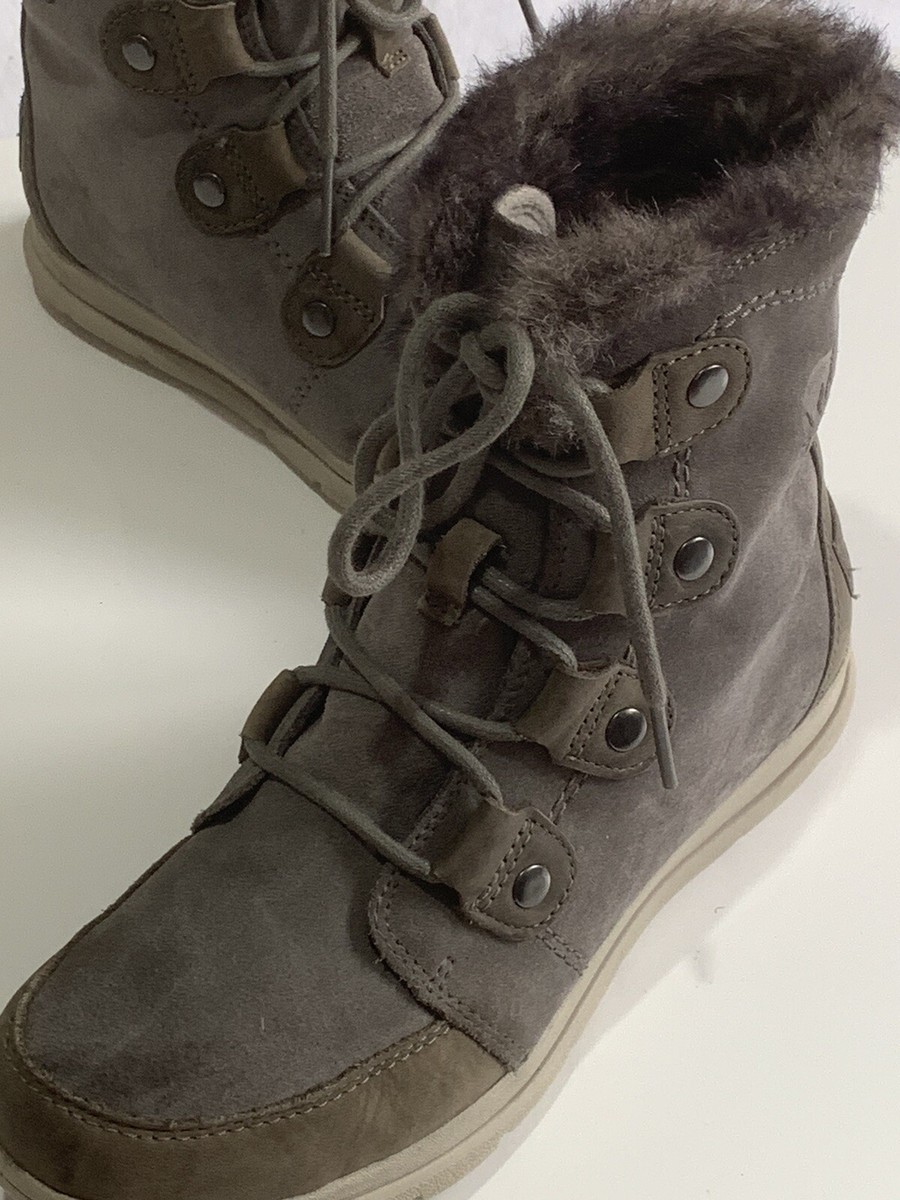 Women's Sorel Boots Sorel Joan Explorer Quarry Faux Fur
