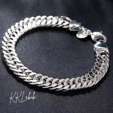 925 Sterling Silver Geometric Noble Chain Bracelet Women Men Fashion Jewelry UK