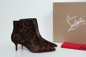 7.5/38 Christian Louboutin tão Kate 55 Pony Leopardo Genuína bota sapato de cabelo para vitelos | eBay