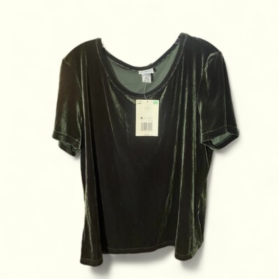 Jaclyn Smith Womens XXL Holiday Velour Shell Green Soft Dress