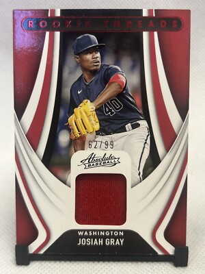 2022 Panini Absolute Red Rookie Threads /99 Josiah Gray #RT-JG Washington