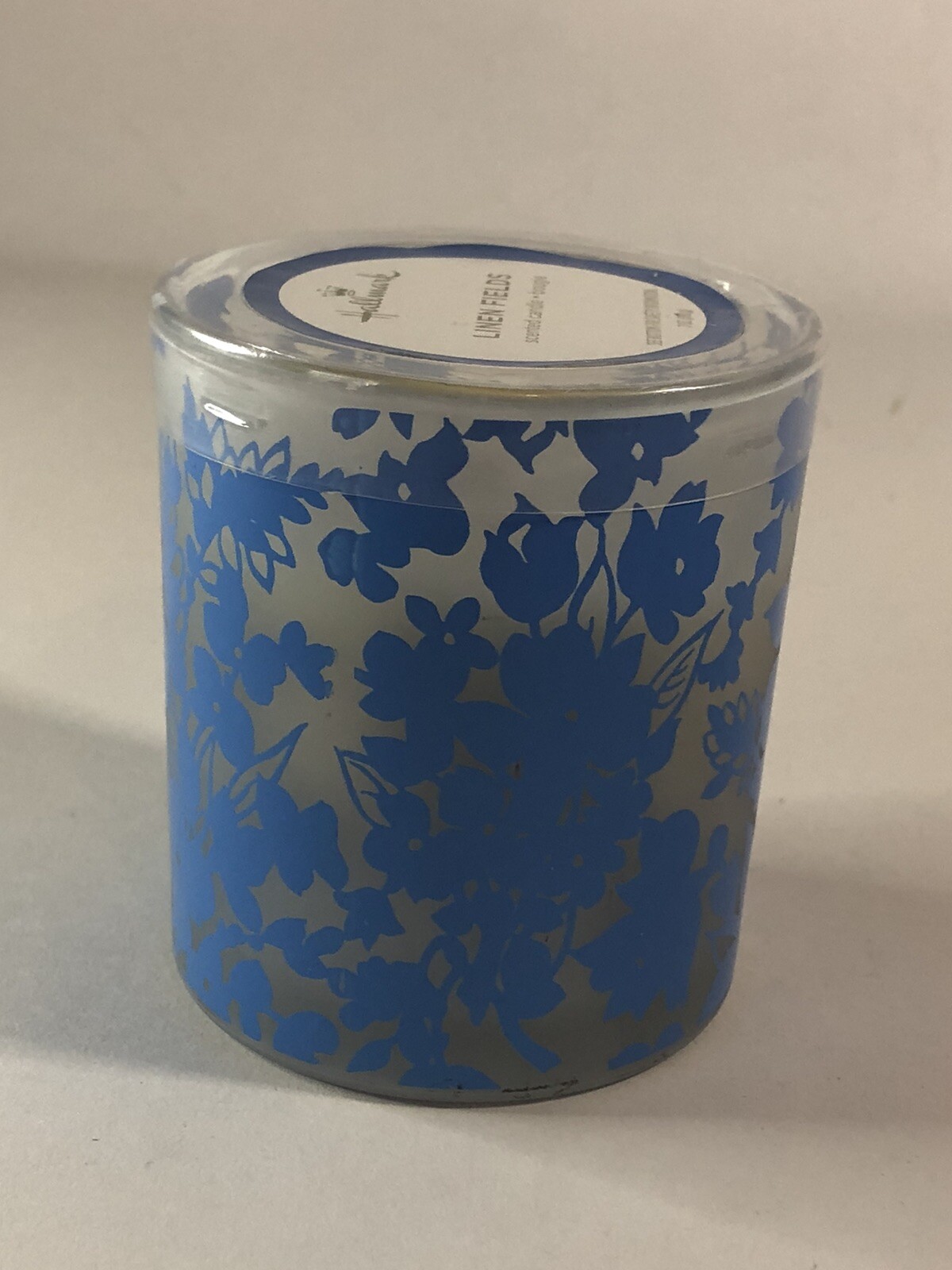 Hallmark Linen & Fields Scented Candle 7 oz Blue Floral Glass
