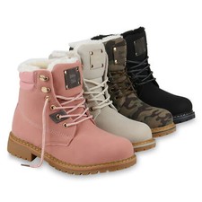 Damen Stiefeletten Worker Boots Warm Gefütterte Outdoor 820380 Schuhe