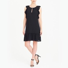 Women's J. Crew Black Flutter Sleeve Dress Sz. M JO844 $89