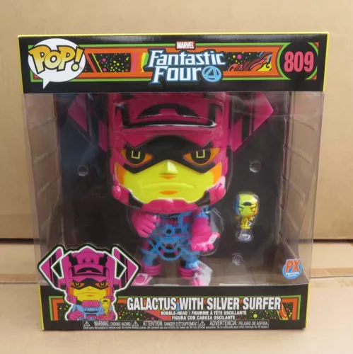 GALACTUS CON SILVER SURFER Funko Pop Jumbo 1:6 CHANCE CHASE PX 10" BLACKLIGHT 809