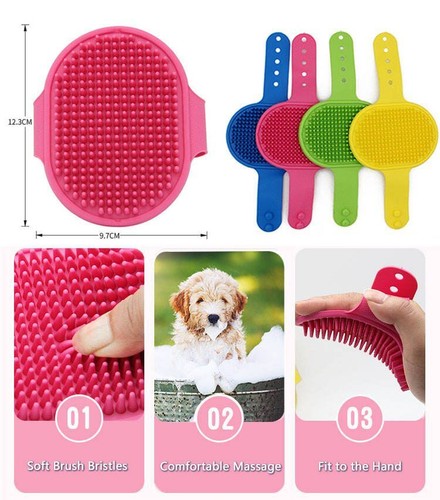 Brush For Pet Dog Puppy Cats Grooming Massaging Brush Rubber Pad For All Hair