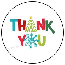 THANK YOU WINTER CHRISTMAS ENVELOPE SEALS LABELS STICKERS PARTY FAVORS
