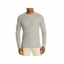 The Men's Store Wool Cashmere Honeycomb Crew Neck Sweater Ash Combo Size L 0641