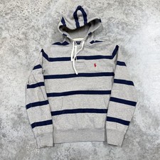 Polo Ralph Lauren Hoodie Sweatshirt Mens Medium Gray Fleece Pullover Pony Logo