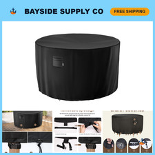 Outdoor Round Table Cover 96"x34" - Waterproof, Heavy Duty 600D, UV Resistant