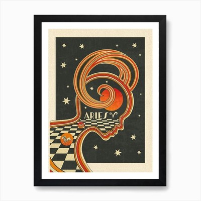 Widder Jungfrau Sternzeichen Sternzeichen Kunst Pr gerahmt Wandbild Poster Leinwanddruck Bild