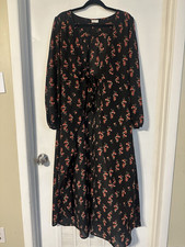 & Other Stories Black Pink Floral Wrap/Kimono One size fits most