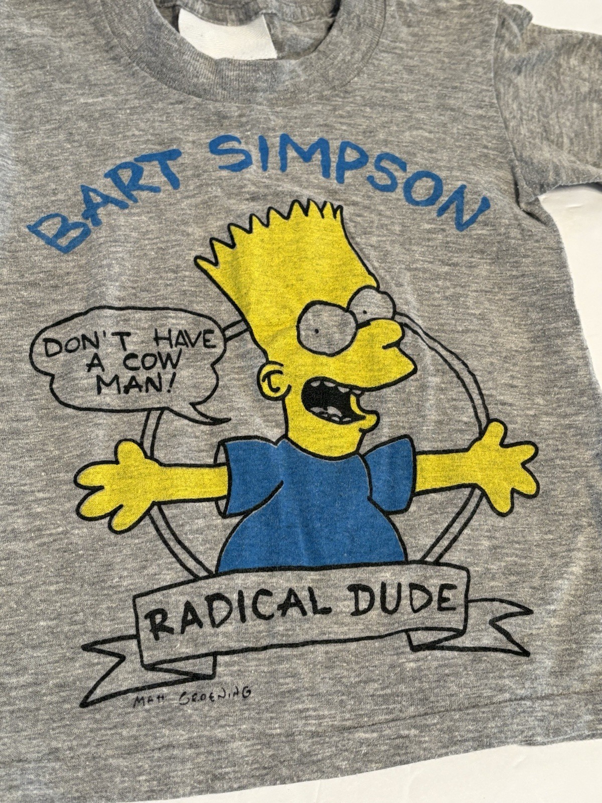 Vintage Early Bart Simpson Radical Dude Single Stitch T Shirt The Simpsons YS image 4