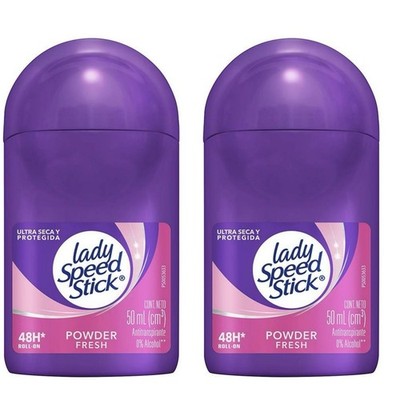 Lady Speed Stick Powder Fresh Roll-On Antiperspirant Deodorant 50ml 2 Pack