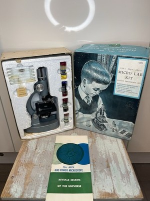 Vintage Sears Micro Lab Kit Master Mikroskop Kit 6375 komplett in Box
