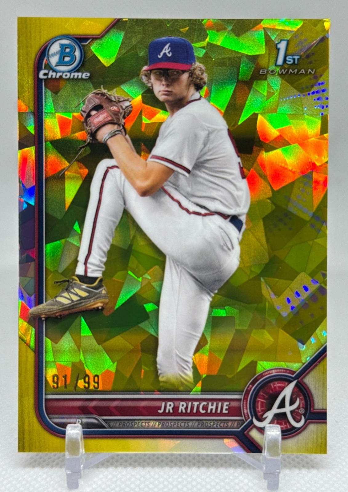 2022 Bowman Draft Sapphire JR Ritchie 1st Yellow Refractor /99 #BDC-126 Braves
