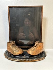 Vintage Metal Baby Shoes Picture Frame 1953