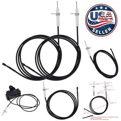 2Pc 38'' Ceramic Electrode Ignitor Wire for BBQ Grills - Customizable & Durable