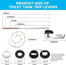 2 Pack Toilet Handle Replacement Kit, Universal Front Mount Toilet Flush Lever R