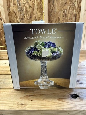Vintage Czech Republic Towle Glass Crystal Pedestal footed Centerpiece