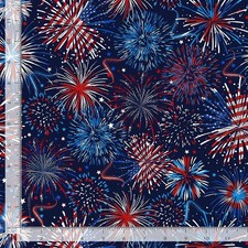 Patriotic Fabric Red White Blue Fireworks Timeless Treasures YARD