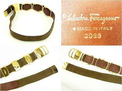 Salvatore Ferragamo belt Brown x gold Women Authentic  display picture 2