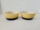 Vintage Anchor Hocking Fire King Yellow & Black Ombré Small Bowls