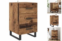 Nachttisch Mit Schubladen Altholz 40X40X66 Cm Spanplatte
