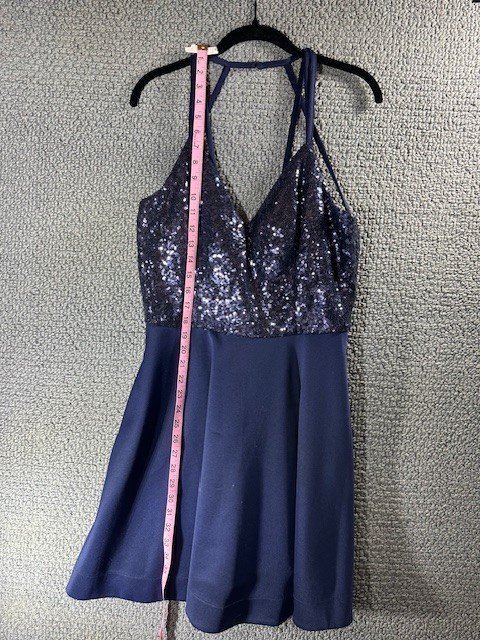 Speechless Navy Blue Sequins Flutter Fun Dress St… - image 14