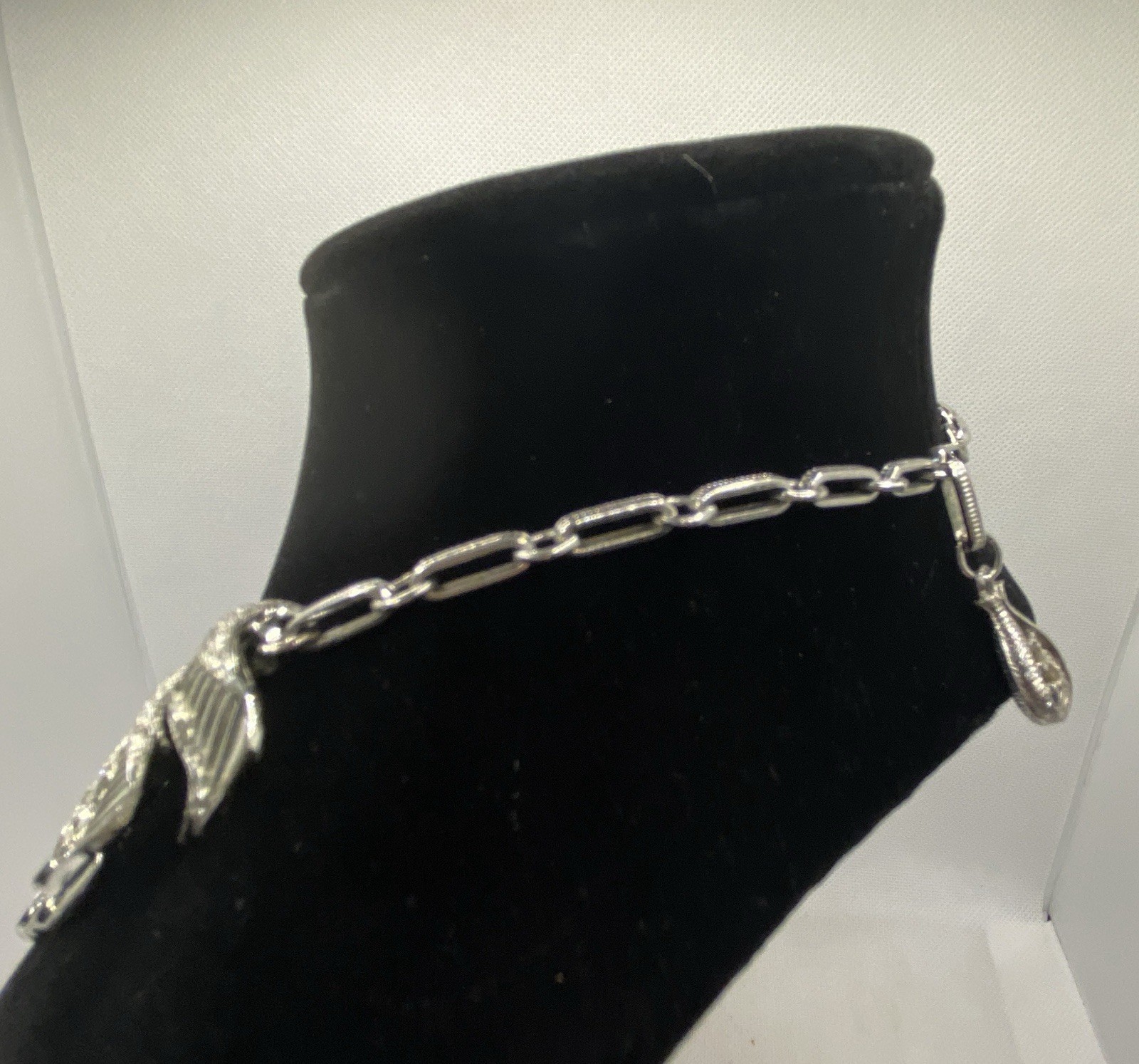 Signed Coro Silver Link Panel Necklace 1960’s App… - image 10