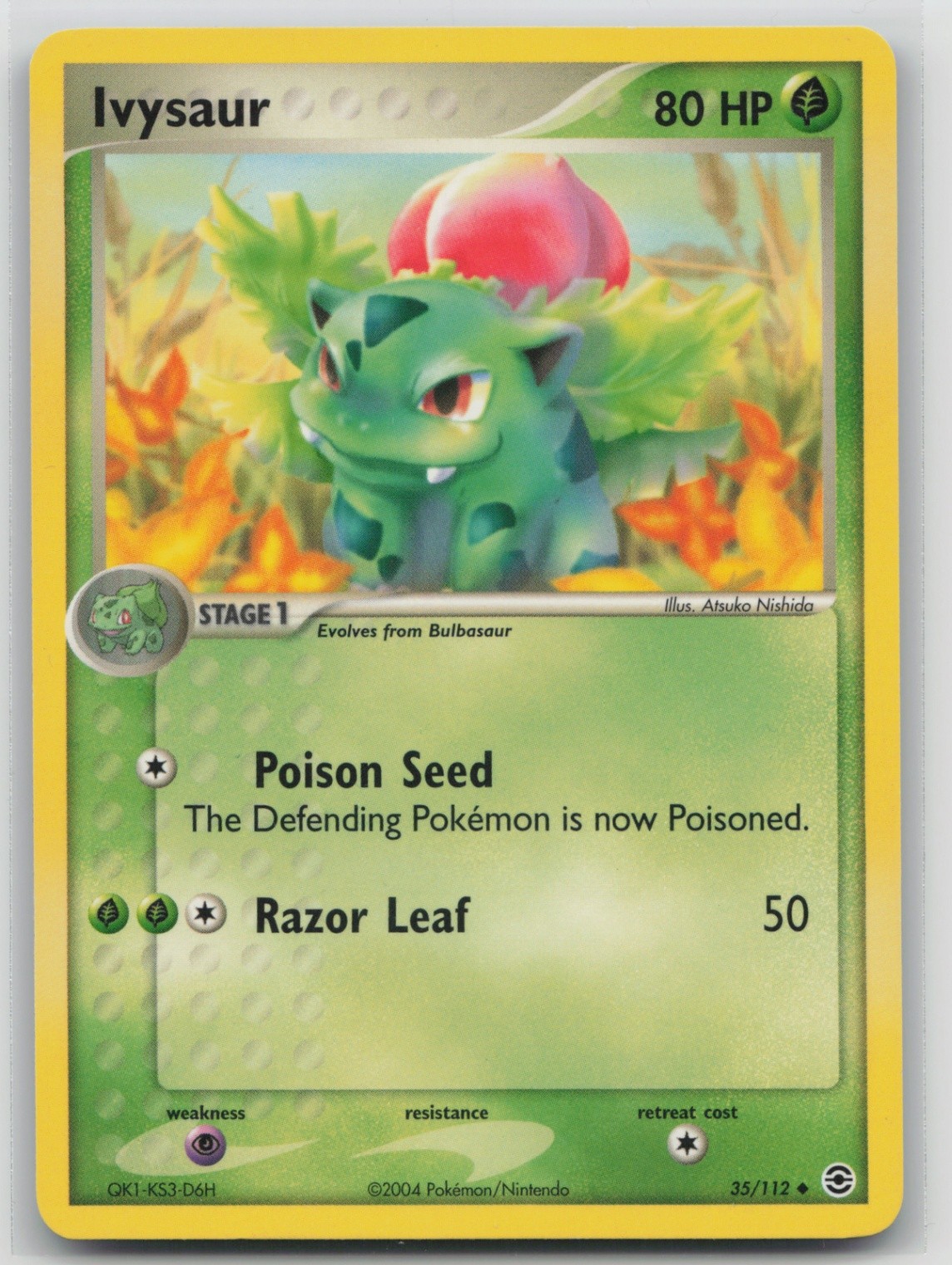 Pokemon Card Ivysaur Uncommon FireRed & LeafGreen 35/112