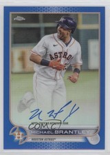 2022 Topps Chrome Veteran Blue Refractor /150 Michael Brantley #CVA-MB Auto 02u3