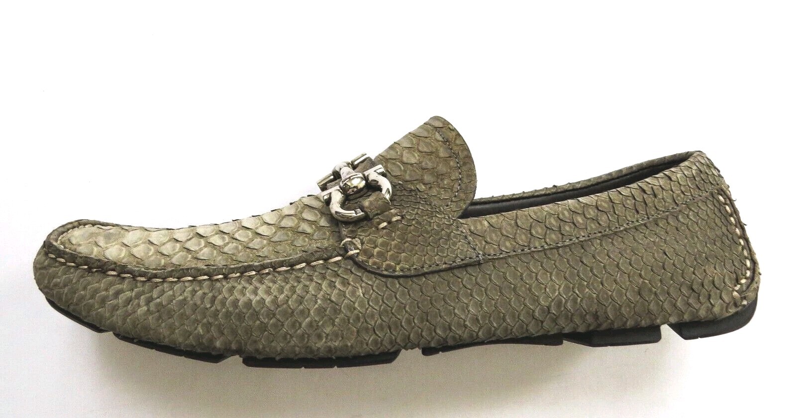 SALVATORE FERRAGAMO Olive Python Snakeskin Leathe… - image 5