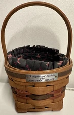 Longaberger 1989 Inaugural Basket 5 x 4.5 with Fabric Liner.