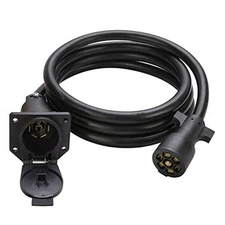  7 Way Trailer Extension Cord - 8 Feet, 7 Pin Trailer Plug Wiring Cable with 